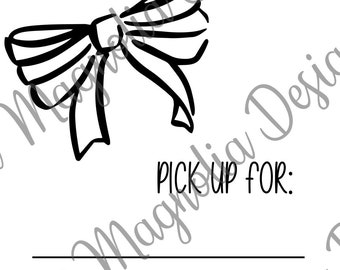 Thermal Pick Up Label | Digital Download | Small Business PNG | 4x6 Thermal Printer | Bows | Preppy Grandmillenial