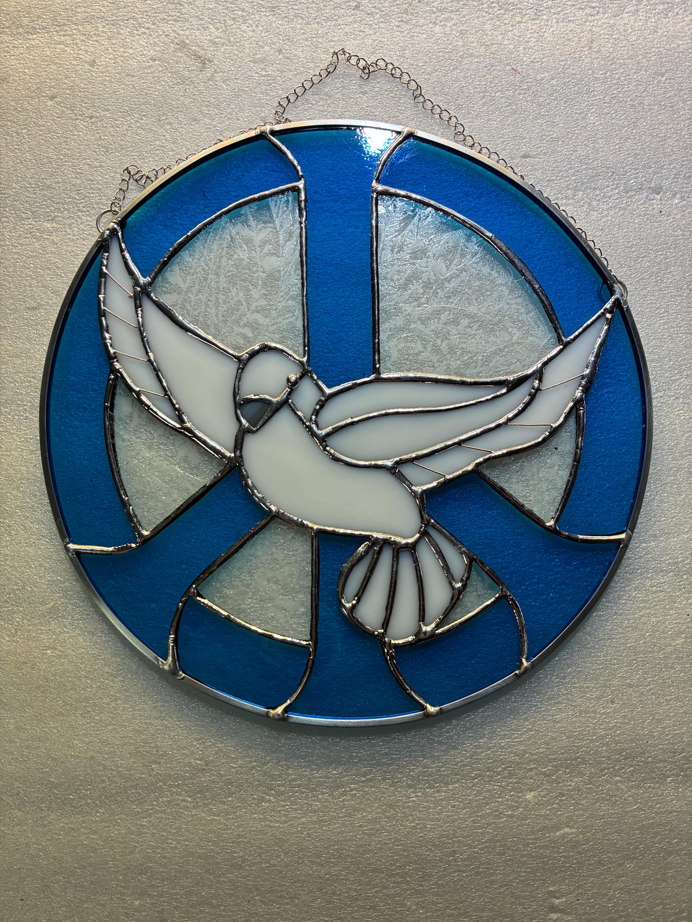 Stained Glass Peace Sign With a Dove of Peace Sun-catcher - Etsy