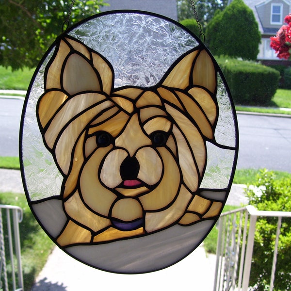 Yorkie Stained Glass Pattern Etsy