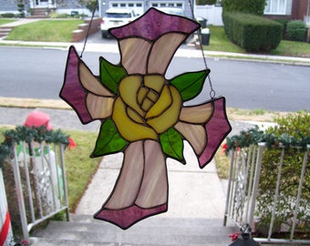 Stained Glass  Cross Sun-catcher