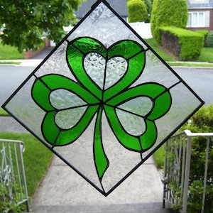 Stained Glass  Shamrock sun catcher