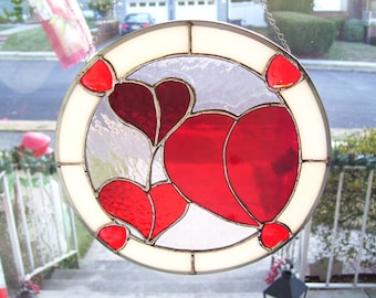 Stained Glass  Hearts Sun-catcher