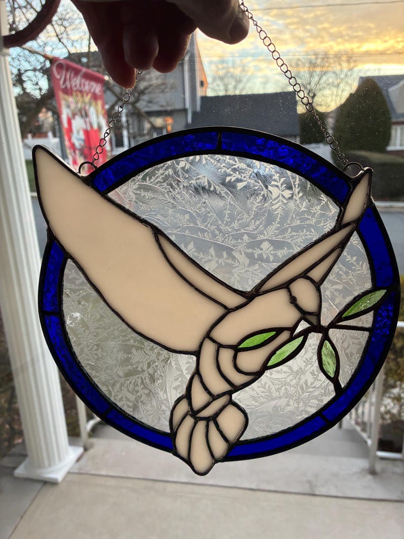 Stained Glass Dove of Peace Sun Catcher - Etsy