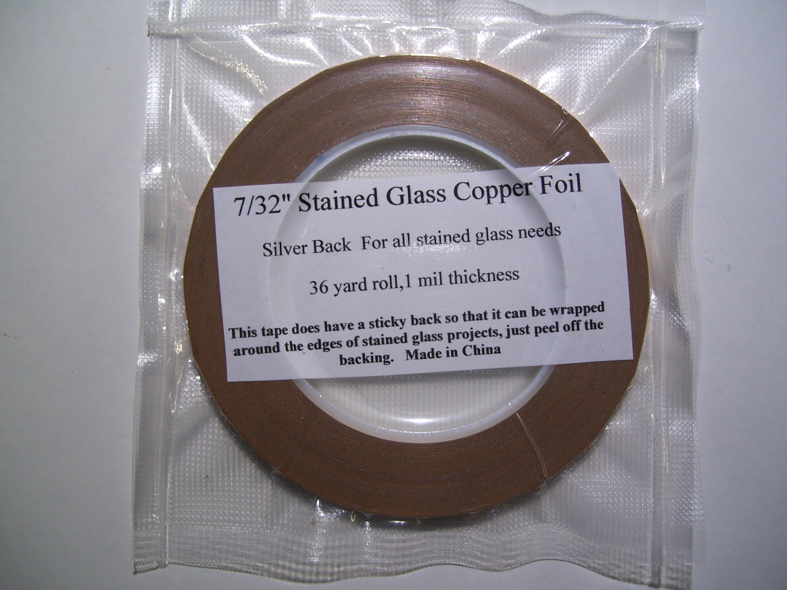 5 rolls stained glass 7/32' copper foil black back, copper back, silver
