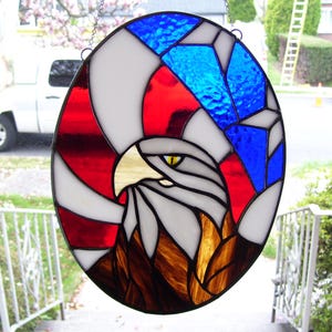 Stained Glass American Bald Eagle Sun catcher