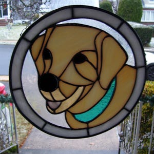 Stained Glass Labrador Dog Suncatcher