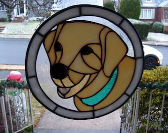 Stained Glass Labrador Dog Suncatcher