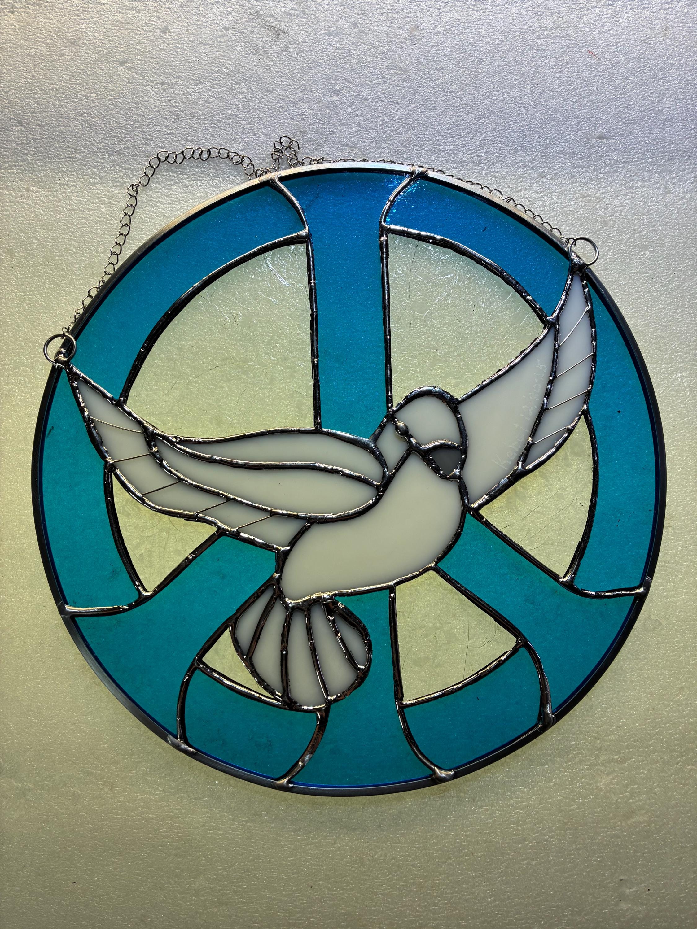 Stained Glass Peace Sign With a Dove of Peace Sun-catcher - Etsy