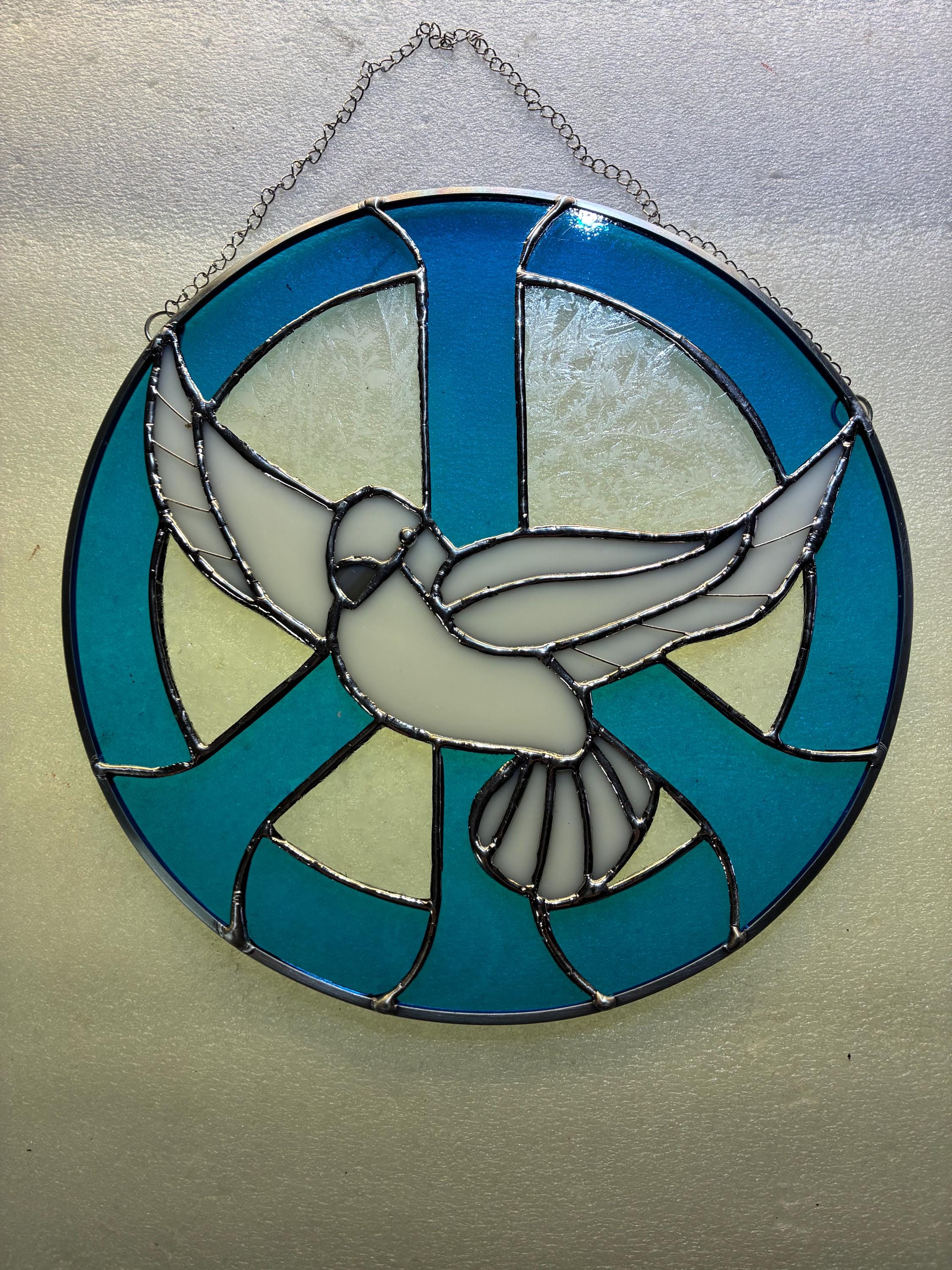 Stained Glass Peace Sign With a Dove of Peace Sun-catcher - Etsy