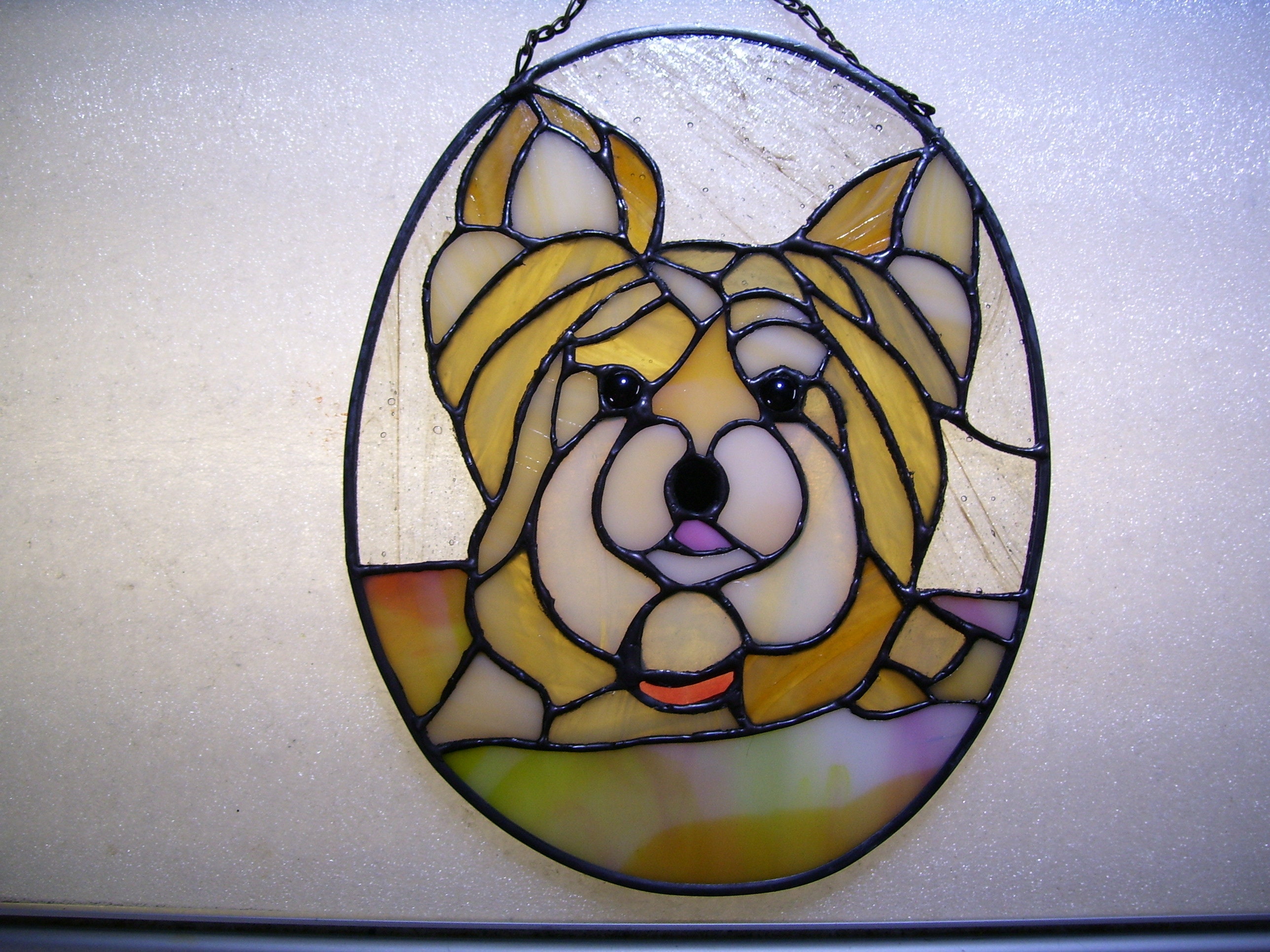 Stained Glass Yorkie Dog Sun catcher Etsy