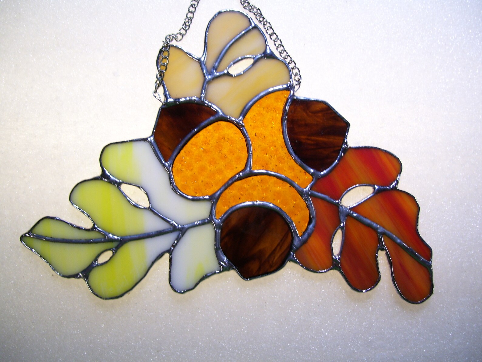 Stained Glass Acorn Cluster Suncatcher Etsy