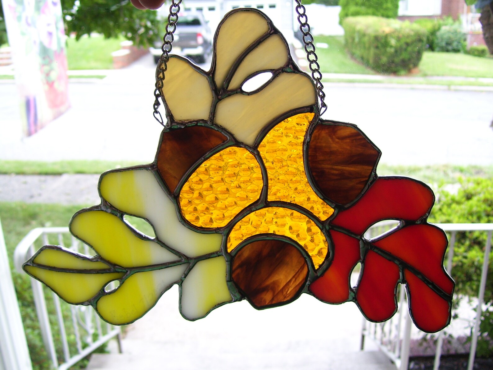 Stained Glass Acorn Cluster Suncatcher | Etsy