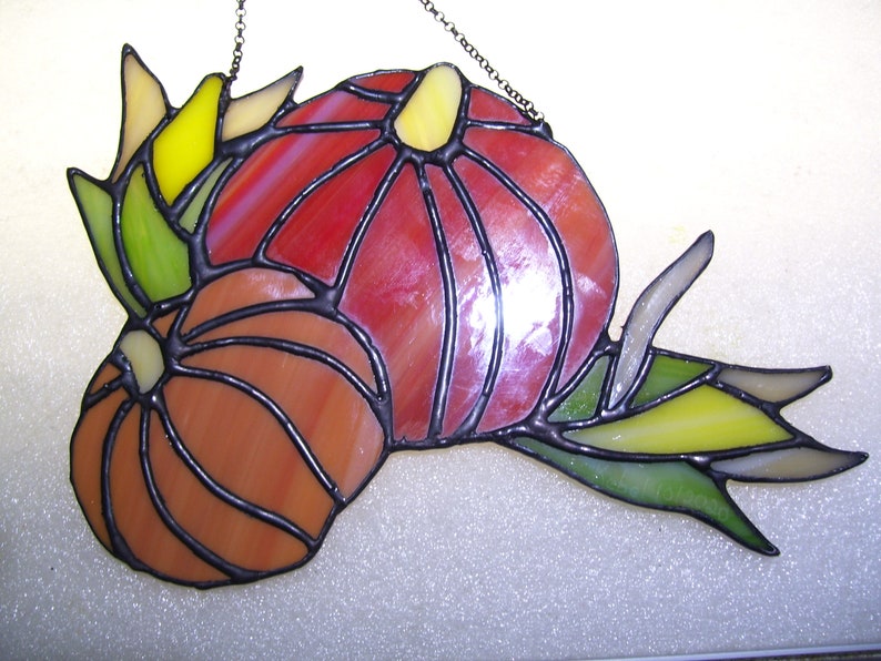 Stained Glass Pumpkin Suncataher | Etsy