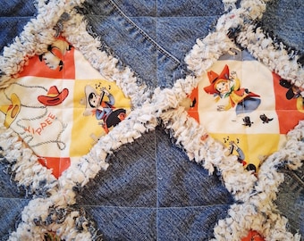 R2004 Howdy Partner Cowboy and Cowgirl Rag Quilt
