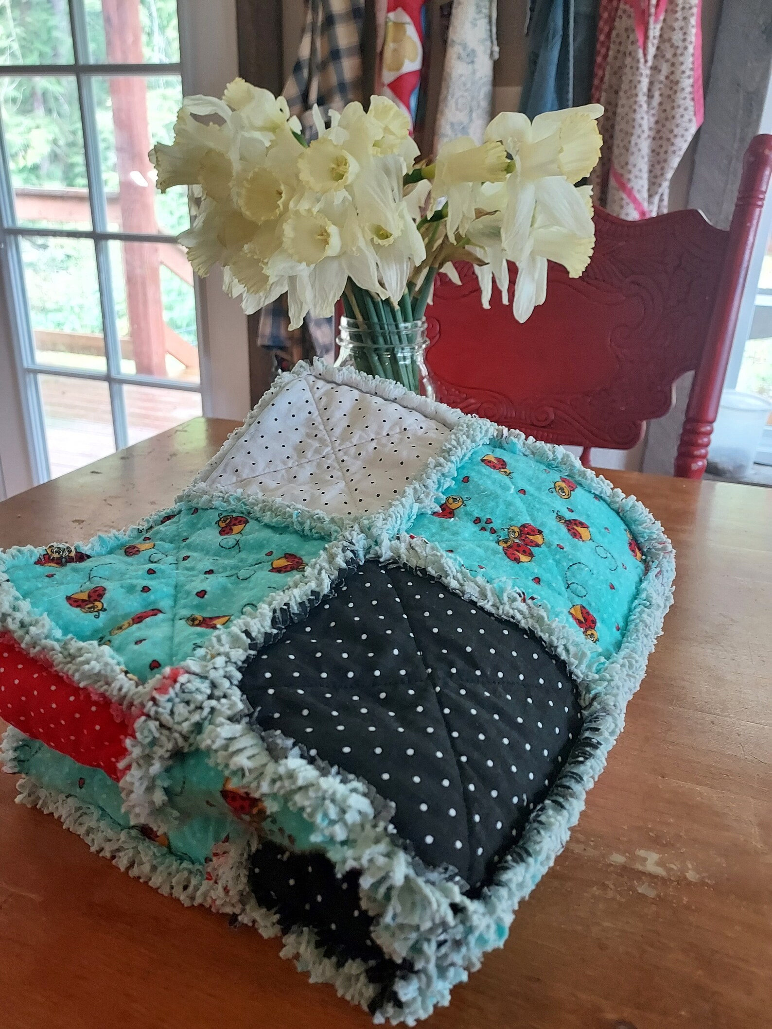 R1152 Handmade Ladybug Baby Rag Quilt - Etsy