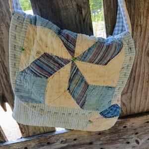 F1016 Vintage quilt shoulder bag, handmade