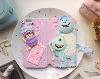MONSTER,INC leather case - Available make for all model of iPhone Samsung Huawei Oppo Vivo Asus LG or other.