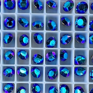 12 pieces 8mm 1088 Sapphire Blue AB Crystal 39ss Chatons