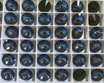 6 pieces 1122 Army Green DeLite 12mm Crystal Rivolis Delite