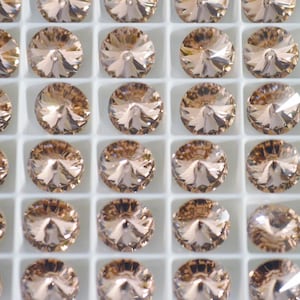 6 pieces 12mm 1122 Vintage Rose Crystal Rivolis