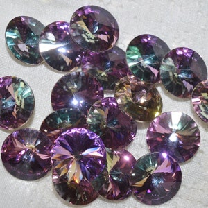 6 pieces 12mm 1122 Vitrail Light Crystal Rivolis