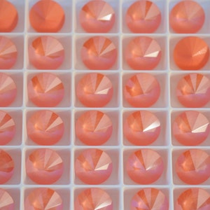 6 pieces 1122 Light Coral 12mm Crystal Rivolis