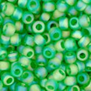 TOHO Round 11/0 : Transparent Rainbow Peridot TR-11-167/c ~ Japanese Seed Beads ~ approx. 8-9  grams 2.5&quot; Tube