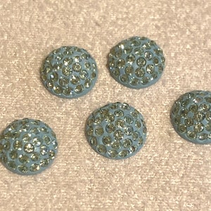 1 piece 8mm Peridot and Light Green Pave Crystal Cabochon 86601