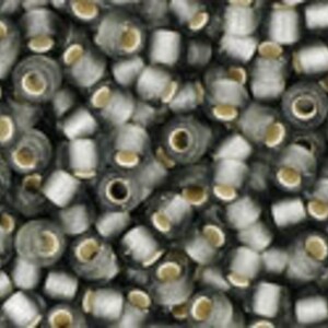 May include: A close-up view of a large quantity of small, round, black and silver beads. The beads have a slightly iridescent finish.