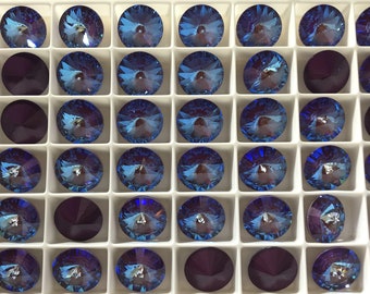 12 pieces 12mm 1122 Burgundy DeLite Crystal Rivolis
