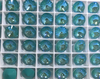 12 pieces 12mm 1122 Laguna DeLite  Crystal Rivolis