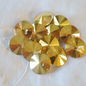 6 pieces 1122 Metallic Sunshine 12mm Crystal Rivolis