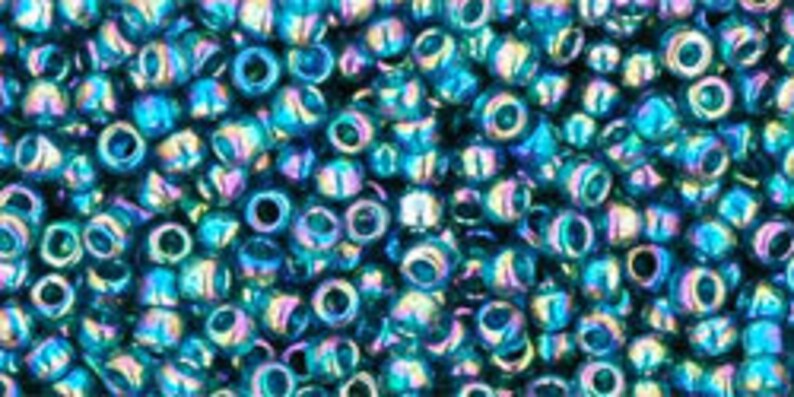 TOHO Round 110 8-9 grams 2.5 Tube Transparent Rainbow Teal TR-11-167BDc ~ Japanese Seed Beads ~ approx