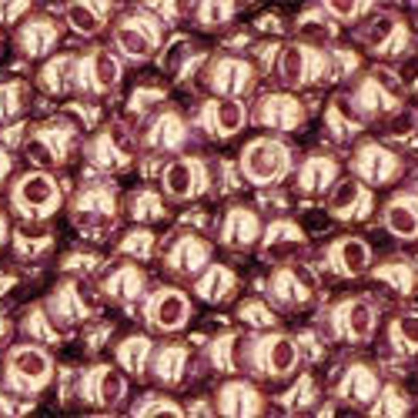 TOHO Round 11/0 : Gold Lustered Light Amethyst TR-11-203/c ~Japanese Seed Beads ~ approx. 8-9  grams 2.5" Tube