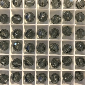 12 pieces of 5000 8mm Black Diamond Faceted Crystal Beads