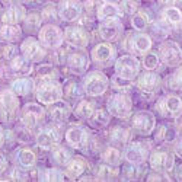 TOHO Round 11/0 : Transparent Rainbow Foxglove TR-11-477D/c ~ Japanese Seed Beads ~ approx. 8-9  grams 2.5" Tube