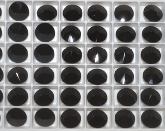 6 pieces 1122 Jet 12mm Crystal Rivolis