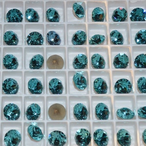 12 pieces 8mm 1088 Light Turquoise Crystal 39ss Chatons