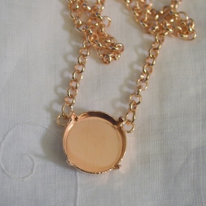 1122 18mm Rose Gold Plated 1-Stone Necklace Jewelry Setting