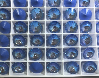6 pieces 1122 Ocean DeLite 12mm Swarovski Crystal Rivolis Delite
