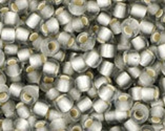 TOHO Round 11/0 : Silver Lined Frosted Black Diamond TR-11-29AF/c ~ Japanese Seed Beads ~ approx. 8-9  grams 2.5" Tube