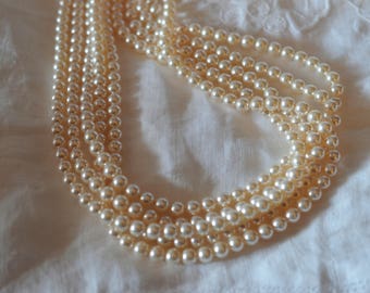 100 pieces 5810 Creamrose 6mm Crystal Pearls