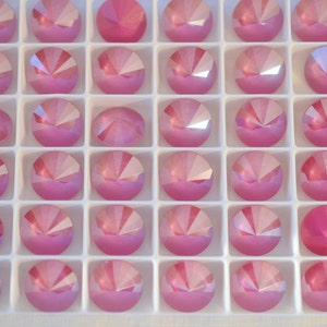 12 pieces 1122 Peony Pink 12mm Crystal Rivolis