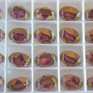 2 pieces 4120 Lilac Shadow 18mm x 13mm  Crystal Fancy Oval