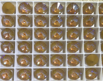 6 pieces 1122 Ochre DeLite 12mm  Crystal Rivolis Delite