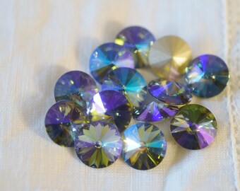6 pieces 1122 Paradise Shine 12mm  Crystal Rivolis