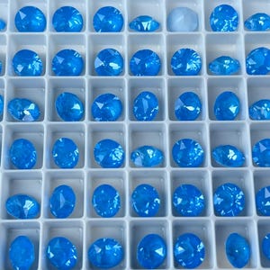12 pieces 8mm 1088 Electric Blue Ignite Crystal 39ss Chatons