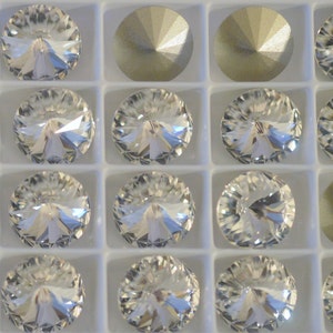 12 pieces 12mm 1122 Crystal Clear Crystal Rivolis