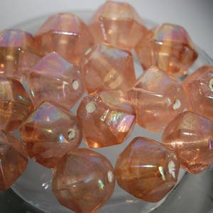 lot 5 Indian 13x15mm bicone shape salmon glass beads image 1