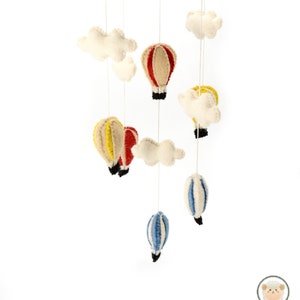 Hot Air Balloon Mobile for your Children | Handmade Felted Nursery Mobiles | Home Decoration